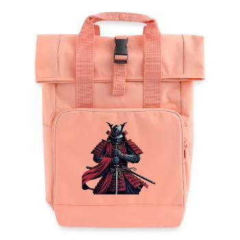 Bushido of Samurai Warrior - Roll Top Backpack with Two Handles - chintz rose - Front