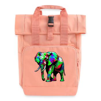 Elephant - Roll Top Backpack with Two Handles - chintz rose - Front