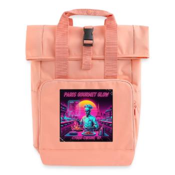 Paris Retro Gourmet - Rolltop Rucksack mit zwei Griffen - Chintzrosa - Vorne