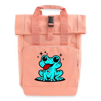 Kröte Comic Frosch - Rolltop Rucksack mit zwei Griffen - Chintzrosa - Vorne