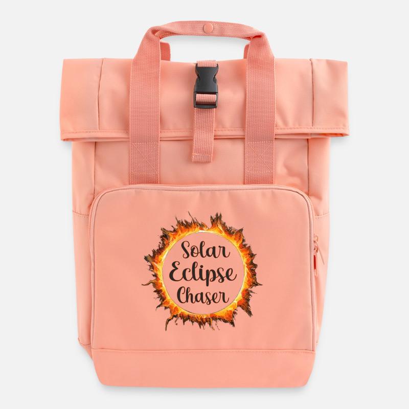Solar eclipse chaser - Roll Top Backpack with Two Handles - chintz rose