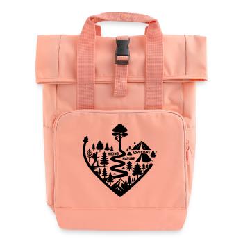 Wanderpfad Abenteuer Natur  - Rolltop Rucksack mit zwei Griffen - Chintzrosa - Vorne