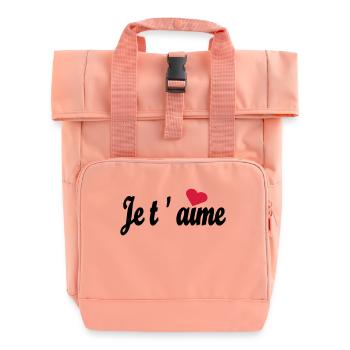 Je t ´aime - Rolltop Rucksack mit zwei Griffen - Chintzrosa - Vorne