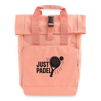 Just Padel Logo Silhouetten - Rolltop Rucksack mit zwei Griffen - Chintzrosa - Vorne