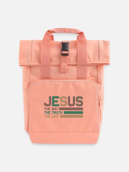Jesus - Rolltop Rucksack mit zwei Griffen - Chintzrosa