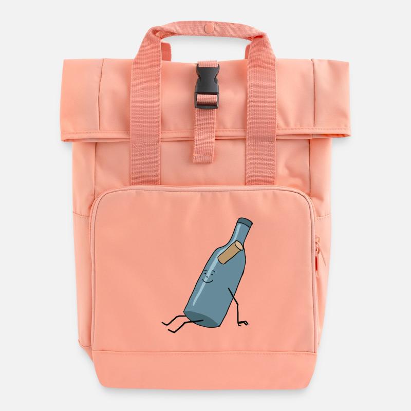 enterococci - Roll Top Backpack with Two Handles - chintz rose