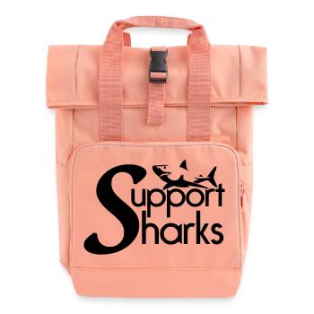 Support Sharks - Roll Top Backpack with Two Handles - chintz rose - Front