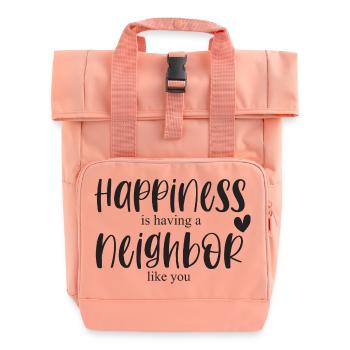 Voisinage Quartier Bonheur Merci Cadeau - Sac à dos Roll Top à deux anses - rose liberty - Devant