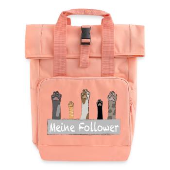 Meine Follower - Katzenpfoten - Rolltop Rucksack mit zwei Griffen - Chintzrosa - Vorne