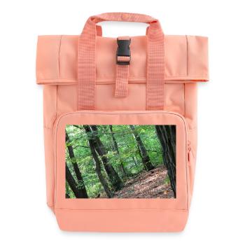 Forest Tree Trees Walk Nature Forester Poster - Roll Top Backpack with Two Handles - chintz rose - Front