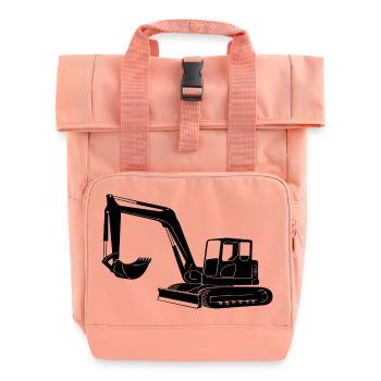 Silhouette de conducteur de pelle - Opérateur d’équipement de construction - Sac à dos Roll Top à deux anses - rose liberty - Devant
