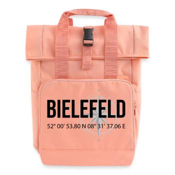 Koordinaten Bielefeld - Rolltop Rucksack mit zwei Griffen - Chintzrosa - Vorne