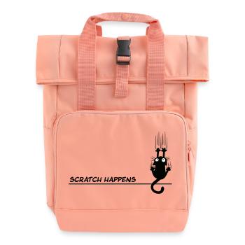 Scratch Happens – Lustiges Katzen Wortspiel - Rolltop Rucksack mit zwei Griffen - Chintzrosa - Vorne