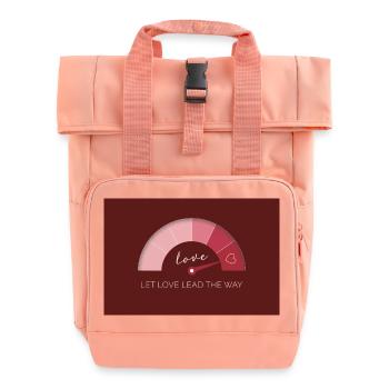 Let love lead the way - Rolltop Rucksack mit zwei Griffen - Chintzrosa - Vorne