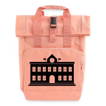 School building - Roll Top Backpack with Two Handles - chintz rose - Front
