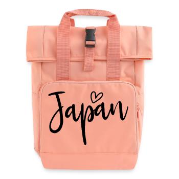 Japan Heart Women's Love Japan - Roll Top Backpack with Two Handles - chintz rose - Front