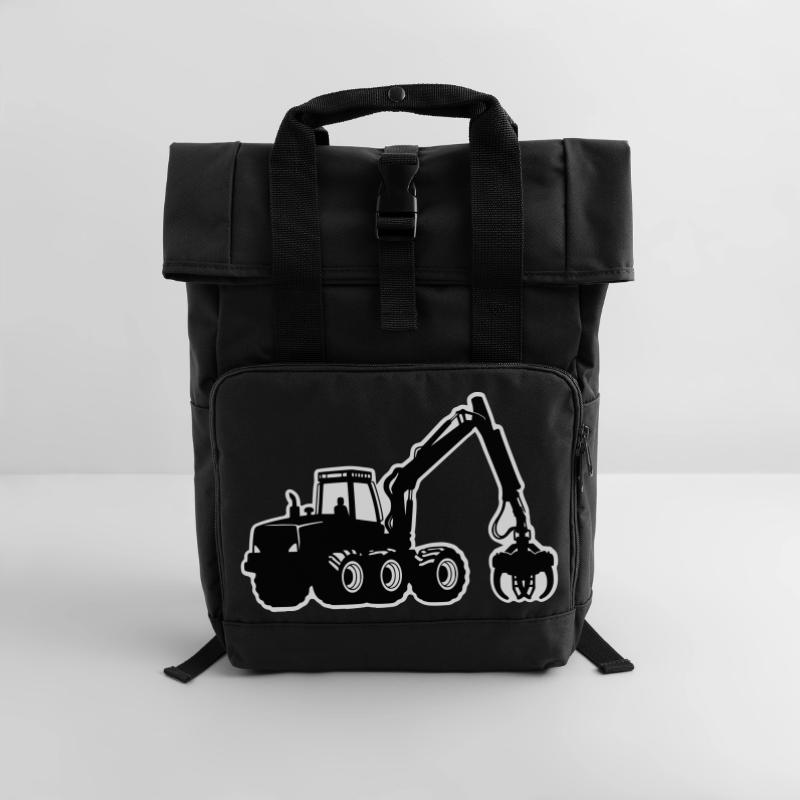 Silhouette de moissonneuse Sac à dos Roll Top à deux anses