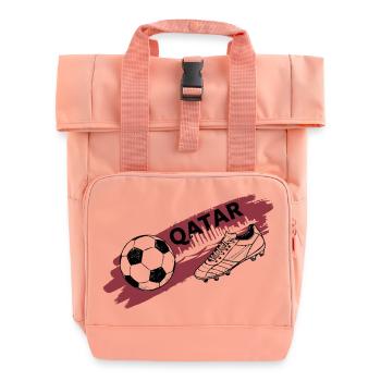 Qatar Football Fan Jersey Doha Soccer Soccer - Roll Top Backpack with Two Handles - chintz rose - Front
