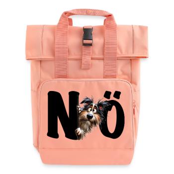 NÖ - lustiger Hund - Nein - Nope - Statement - Rolltop Rucksack mit zwei Griffen - Chintzrosa - Vorne