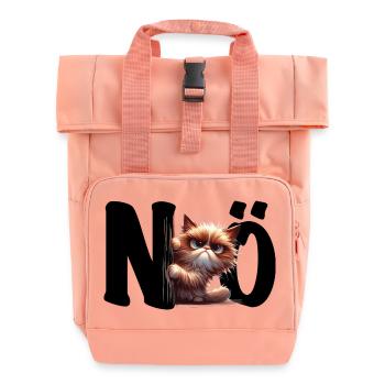 NÖ - grummelige Katze - Nein - Nope - Statement - Rolltop Rucksack mit zwei Griffen - Chintzrosa - Vorne