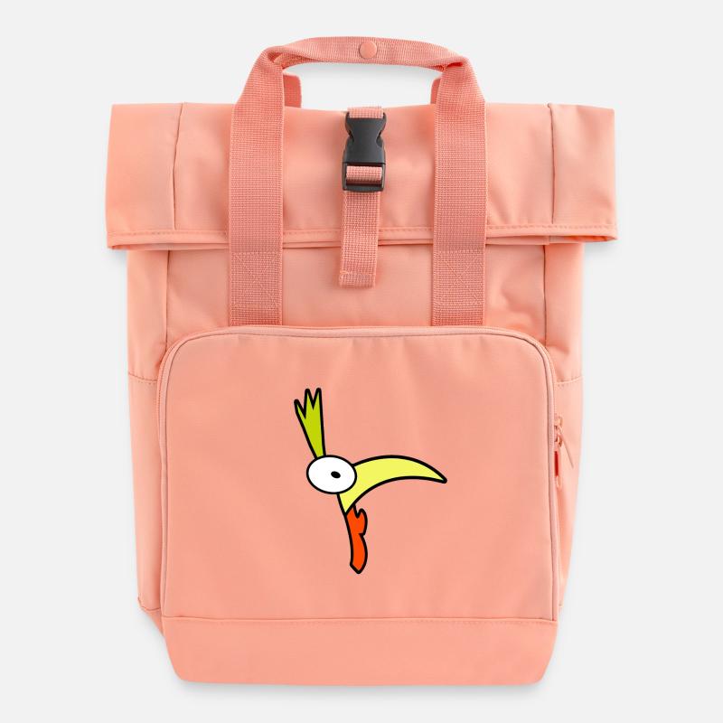 woodpecker - Roll Top Backpack with Two Handles - chintz rose