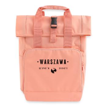 Warszawa Coordonnées Géographiques Stylisées - Sac à dos Roll Top à deux anses - rose liberty - Devant