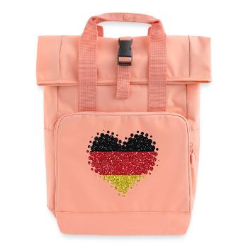 I love Germany - german pride home flag - Roll Top Backpack with Two Handles - chintz rose - Front