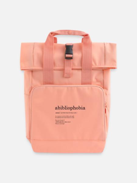 abibliophobia definition - Rolltop Rucksack mit zwei Griffen - Chintzrosa