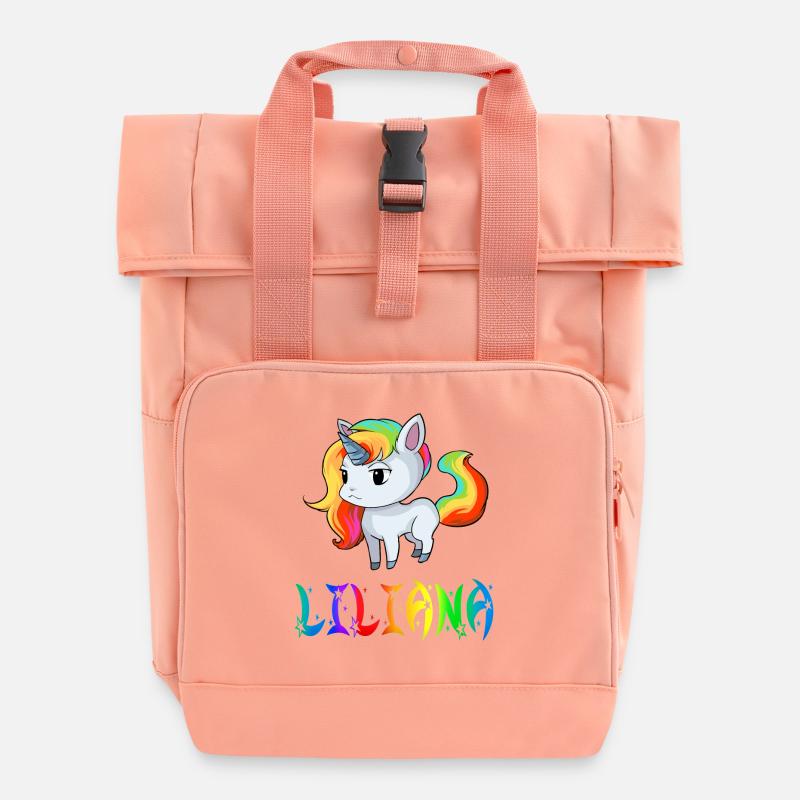 Liliana unicorn - Roll Top Backpack with Two Handles - chintz rose