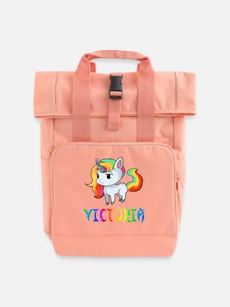 Victoria Einhorn - Rolltop Rucksack mit zwei Griffen - Chintzrosa