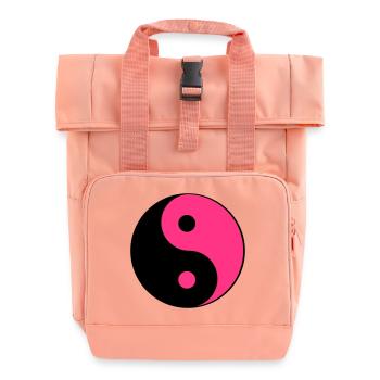 Yin ind Yang - Rolltop Rucksack mit zwei Griffen - Chintzrosa - Vorne