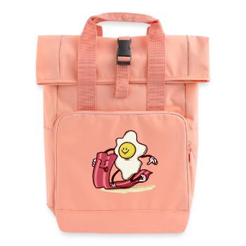 Ei reitet Bacon-Scheibe - Rolltop Rucksack mit zwei Griffen - Chintzrosa - Vorne