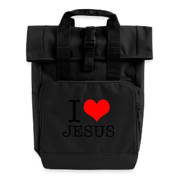 ICH LIEBE JESUS - Rolltop Rucksack mit zwei Griffen - Schwarz - Vorne