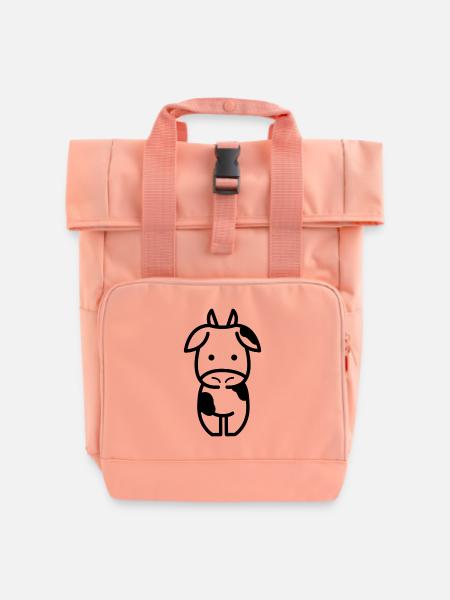 Kuh - Rolltop Rucksack mit zwei Griffen - Chintzrosa