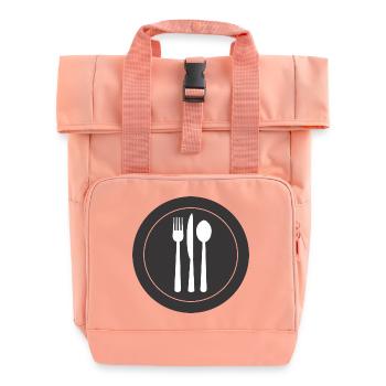 cutlery crockery flatware silverware cutlery154 - Roll Top Backpack with Two Handles - chintz rose - Front
