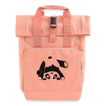 Panda, Bear - Roll Top Backpack with Two Handles - chintz rose - Front