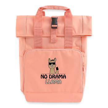 no drama lama - Roll Top Backpack with Two Handles - chintz rose - Front