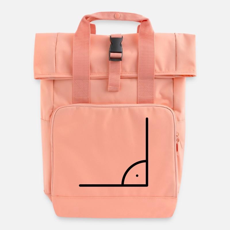 Mathematics icon - right angle - Roll Top Backpack with Two Handles - chintz rose