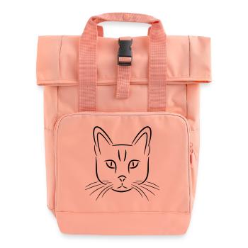 Katze - Rolltop Rucksack mit zwei Griffen - Chintzrosa - Vorne