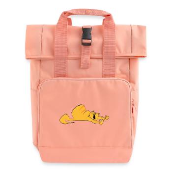 Cat stretches gift pet - Roll Top Backpack with Two Handles - chintz rose - Front