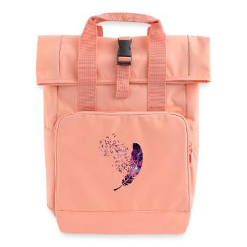light as a feather - Roll Top Backpack with Two Handles - chintz rose - Front