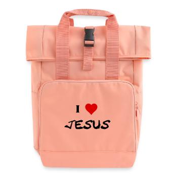 I love Jesus Geschenkidee Religion - Rolltop Rucksack mit zwei Griffen - Chintzrosa - Vorne