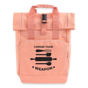 Backen Bäcker Geschenk idee Hobby Beruf - Rolltop Rucksack mit zwei Griffen - Chintzrosa - Vorne