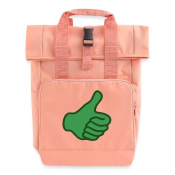 Green thumbs up - Roll Top Backpack with Two Handles - chintz rose - Front