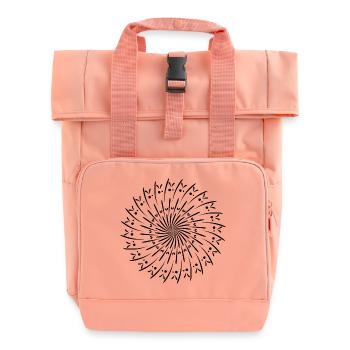 Drehende Kreis Muster Kreis Geschenkidee - Rolltop Rucksack mit zwei Griffen - Chintzrosa - Vorne