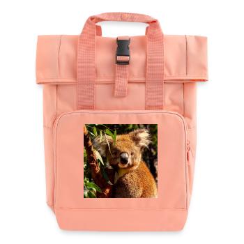Koala bear - Roll Top Backpack with Two Handles - chintz rose - Front