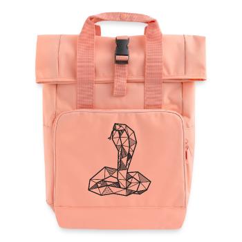 Kobra Schlange geometrisch Geschenk Tier Hipster - Rolltop Rucksack mit zwei Griffen - Chintzrosa - Vorne