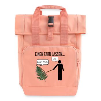 Let a fern... - Roll Top Backpack with Two Handles - chintz rose - Front