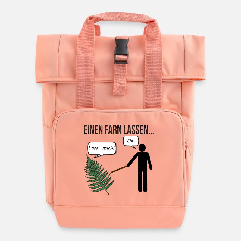 Let a fern... - Roll Top Backpack with Two Handles - chintz rose