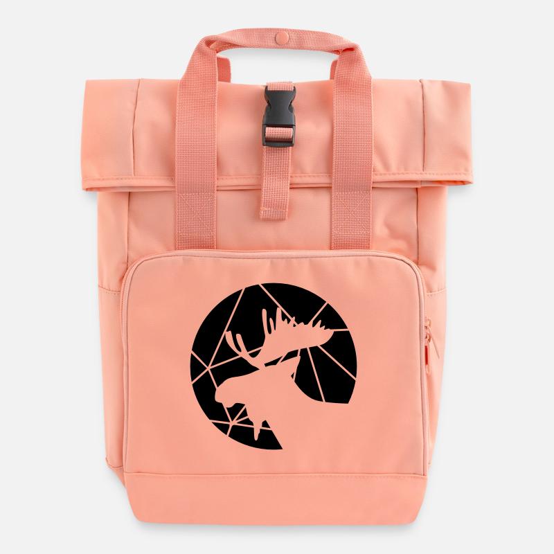 Motif de grille d'orignal - Sac à dos Roll Top à deux anses - rose liberty